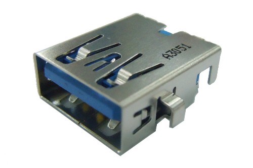 USB 3.0 A Type Single Port Receptacle R/A, Sink, Dip Type