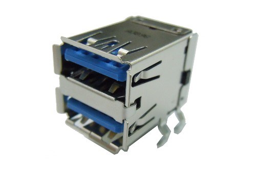 USB 3.0 A Type Dual Port R/A, Dip Type ,W/O Spring