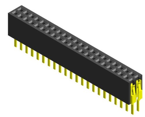 311E 1.27x1.27mm Female Header Dip Solder Type