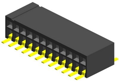 317E 1.27x1.27mm Female Header Dual Row S.M.T