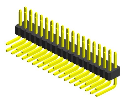 389B 1.00x1.00mm Dual Row Right Angle Dip Type